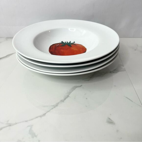 Crate & Barrel Tomato 5 Piece Pasta Serving Bowl & 4 Individual Pasta Bowls - Picture 9 of 15